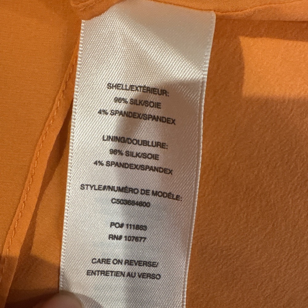 Alice + Olivia Orange Silk Heart Cutout Back V-Neck Mini Dress C503684600 Small - Picture 8 of 8